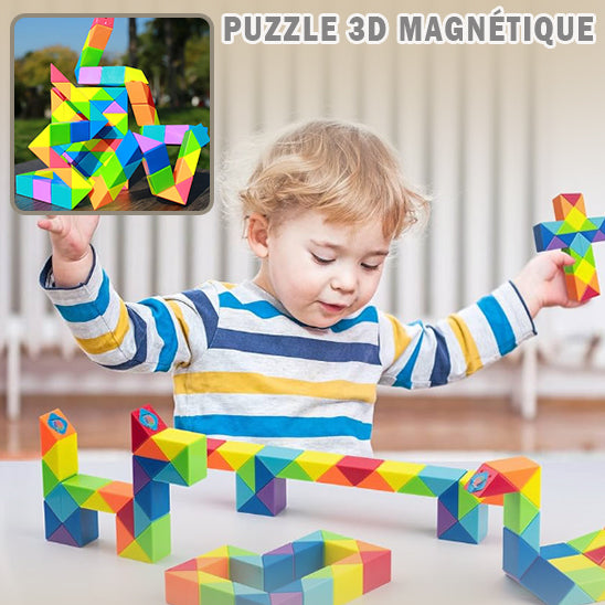 Jouez en famille | Puzzle 3D Magnétique stimule imagination